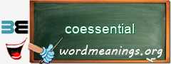 WordMeaning blackboard for coessential